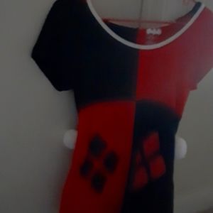 Women's Harley Quinn jester hooded shirt